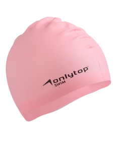 Шапочка для плавания взрослая ONLYTOP, силиконовая, 46 г, обхват 54-60 см, розовая