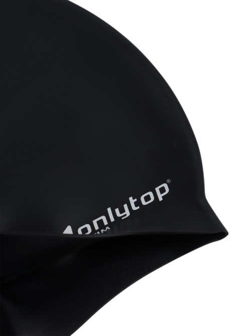 Шапочка для плавания взрослая ONLYTOP, силиконовая, 56 г, обхват 54-60 см, чёрная