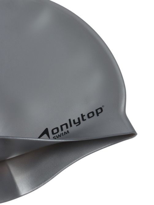 Шапочка для плавания взрослая ONLYTOP, силиконовая, 46 г, обхват 54-60 см, серая