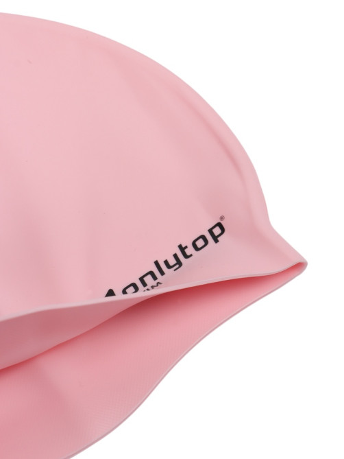 Шапочка для плавания взрослая ONLYTOP, силиконовая, 56 г, обхват 54-60 см, розовая