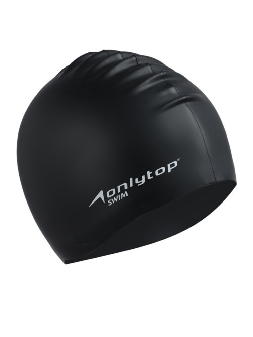 Шапочка для плавания взрослая ONLYTOP, силиконовая, 56 г, обхват 54-60 см, чёрная