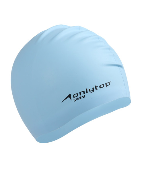 Шапочка для плавания взрослая ONLYTOP, силиконовая, 56 г, обхват 54-60 см, голубая