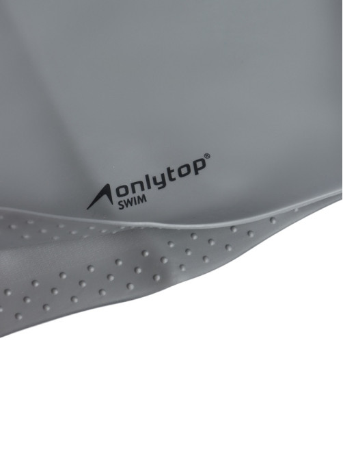 Шапочка для плавания взрослая ONLYTOP, для длинных волос, силиконовая, обхват 54-60 см, серая