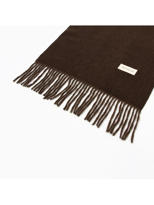 Шарф женский с кистями MIST, цвет кофейный, размер 33×180 см