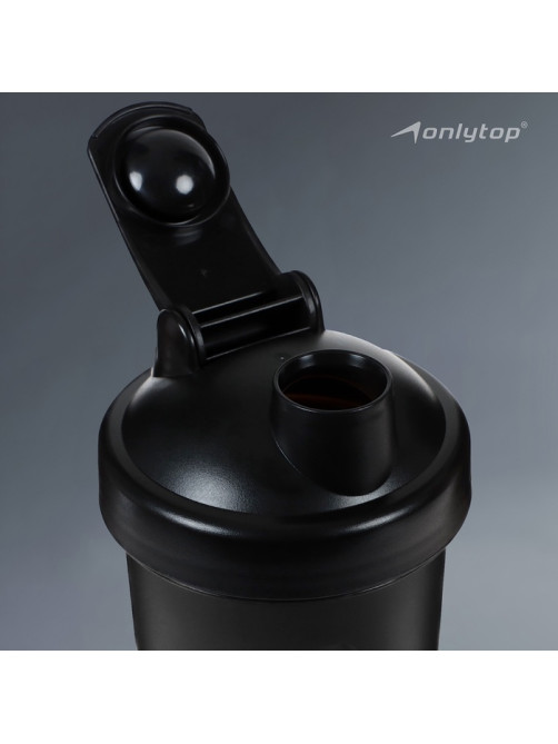 Шейкер для спортивного питания Onlytop, 600 мл, черный