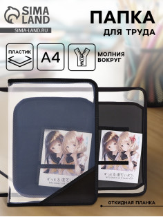Папка для труда, А4, пластиковая, 23×32.5×2.5 см «Аниме снимок»