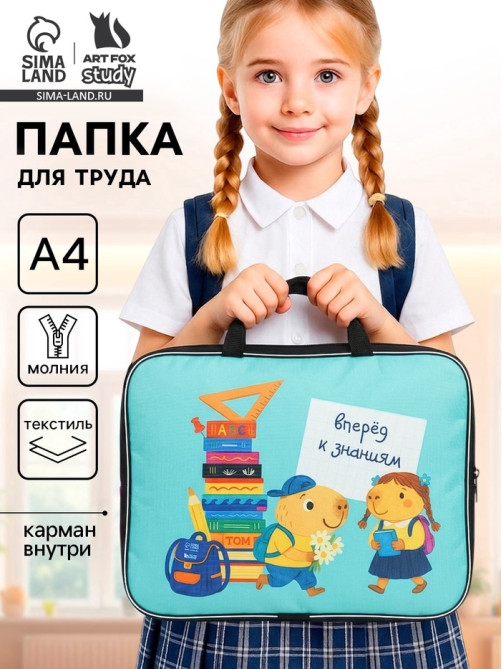 Папка для труда, А4, текстильная, 35×27×7 см «Капи»
