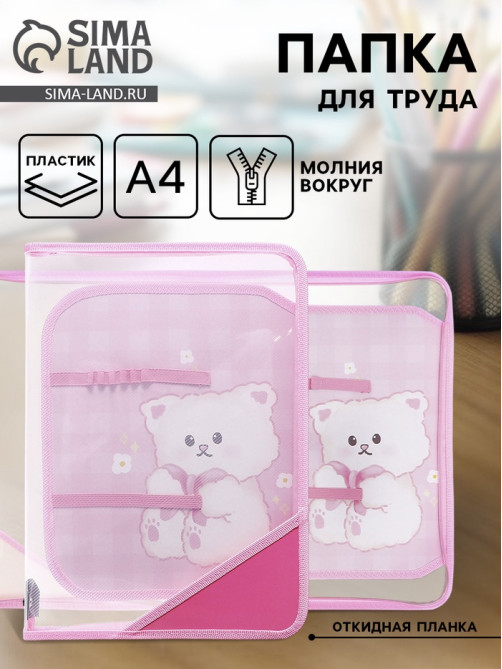 Папка для труда, А4, пластиковая, 23×32.5×2.5 см «Аниме»
