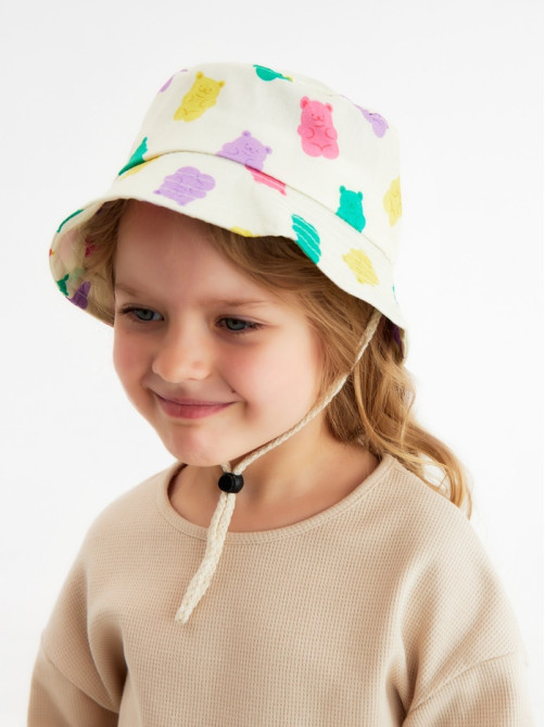 Панама детская KAFTAN «Мармеладные мишки», цвет молочный, размер 52-54 (3-5 лет)
