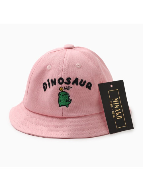 Панама для девочки MINAKU Dinosaur, розовая, размер 50 (1-3 года)