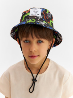 Панама для мальчика KAFTAN «Граффити», чёрная, размер 54 (3-5 лет)