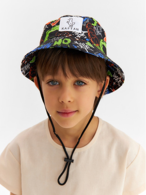 Панама для мальчика KAFTAN «Граффити», чёрная, размер 54 (3-5 лет)