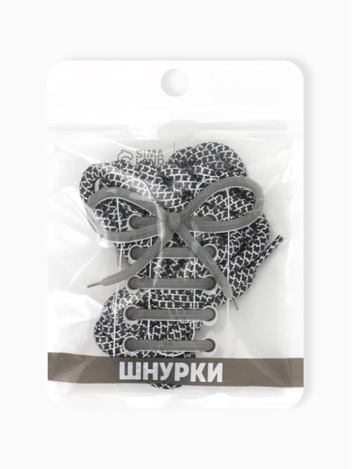 Шнурки круглые, с люрексом, d=6 мм, 110±10 см, пара, серые