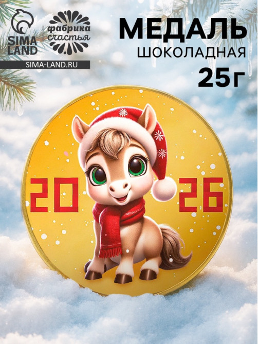 Шоколадная медаль «Лошадка», 25 г