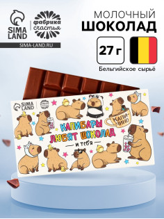 Шоколад молочный «Капибары», 27 г