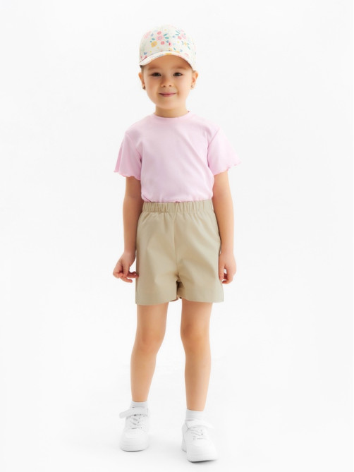 Шорты для девочки MINAKU: Jeans collection, бежевые, рост 140 см