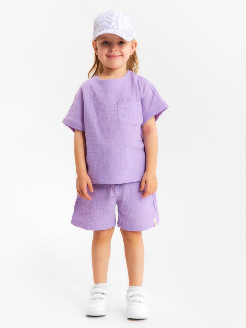 Шорты из муслина для девочек KAFTAN, рост 98 см, лиловые
