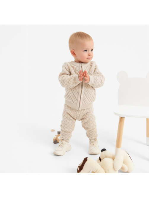 Брюки детские вязаные MINAKU: Knitwear collection, рост 68-74 см, бежевые