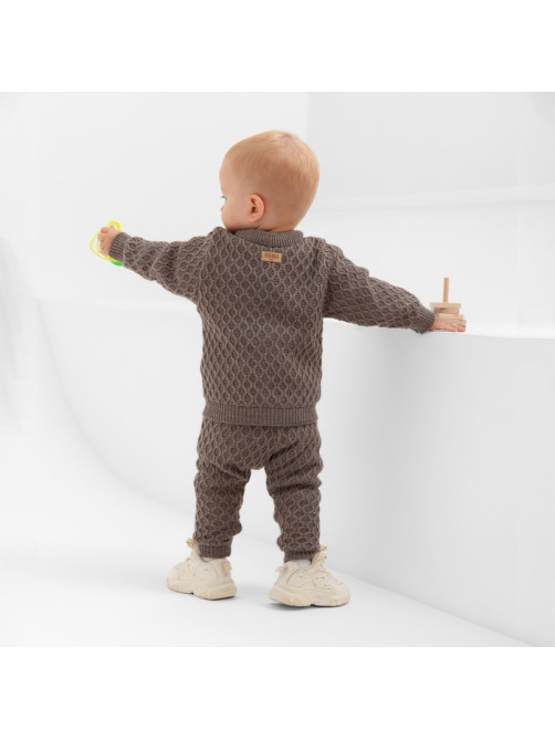 Брюки детские вязаные MINAKU: Knitwear collection, рост 86-92 см, кофейные