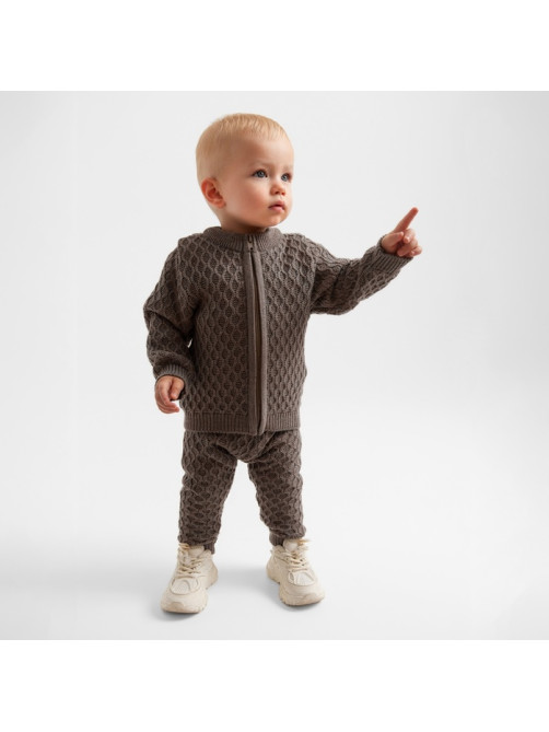Брюки детские вязаные MINAKU: Knitwear collection, рост 80-86 см, кофейные