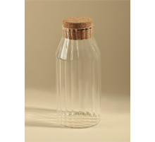 Графин SL Home Cork, 1000 мл, 9×9×22 см, с пробковой крышкой, стекло, прозрачный