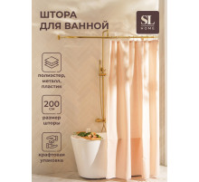 Штора для ванной «Ла Каса», с люверсами, 200×200 см, полиэстер, розовая