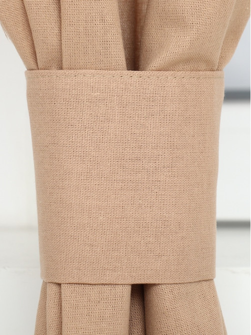 Шторы для кухни «Этель» ECO, 136×180 см - 2 шт., подхваты - 2 шт., 190 г/м², бежевые