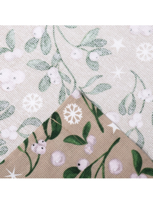 Комплект штор для кухни с подхватами «Доляна» Frosty berries, 2 шт., бежевые, 150×180 см
