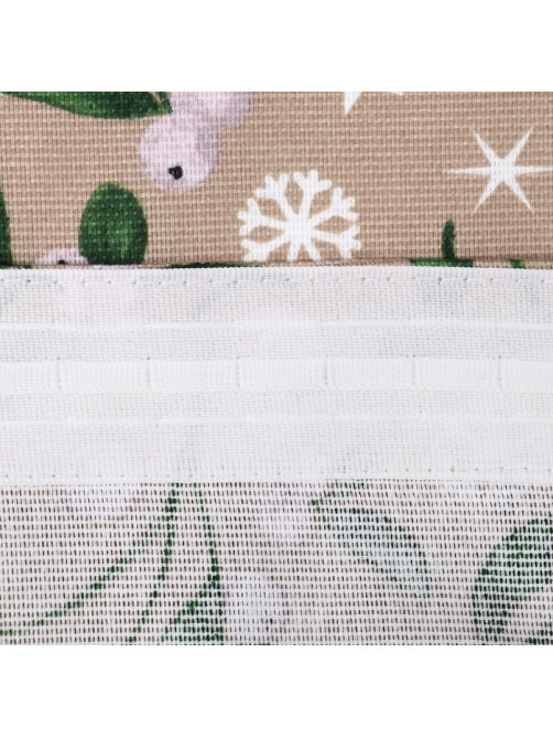Комплект штор для кухни с подхватами «Доляна» Frosty berries, 2 шт., бежевые, 150×180 см