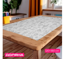 Скатерть новогодняя раскраска Доляна, детская, одноразовая, бумага, 120×180 см, белая