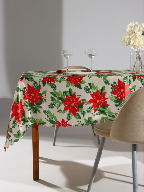 Скатерть новогодняя «Доляна» Christmas flowers, размер 145×220 см