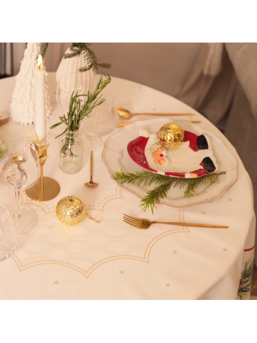 Скатерть новогодняя «Этель» Christmas wreath, d=150 см ±3 см с ВГМО, 100% хлопок, саржа 190 г/м²