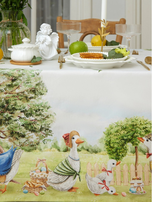 Скатерть «Этель» Family picnic, 150×180 см ±3 см с ВГМО, 100% хлопок, саржа 190 г/м²