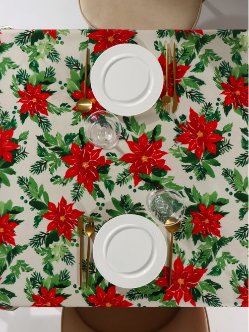 Скатерть новогодняя «Доляна» Christmas flowers, размер 145×220 см