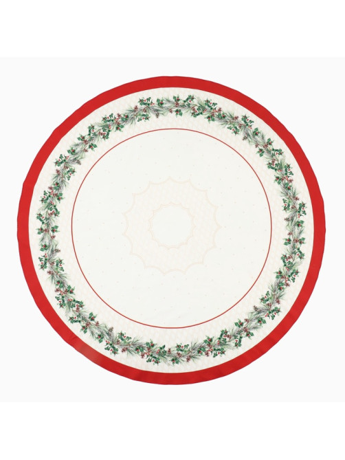 Скатерть новогодняя «Этель» Christmas wreath, d=150 см ±3 см с ВГМО, 100% хлопок, саржа 190 г/м²