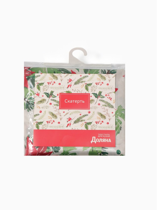 Скатерть новогодняя «Доляна» Christmas flowers, размер 145×300 см