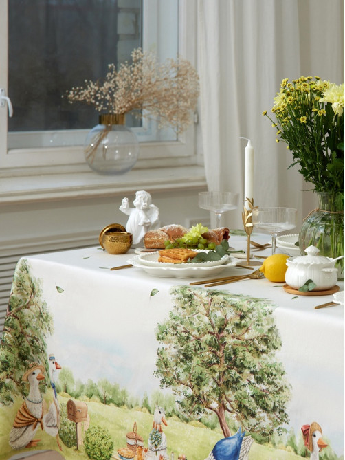 Скатерть «Этель» Family picnic, 150×220 см ±3 см с ВГМО, 100% хлопок, саржа 190 г/м²