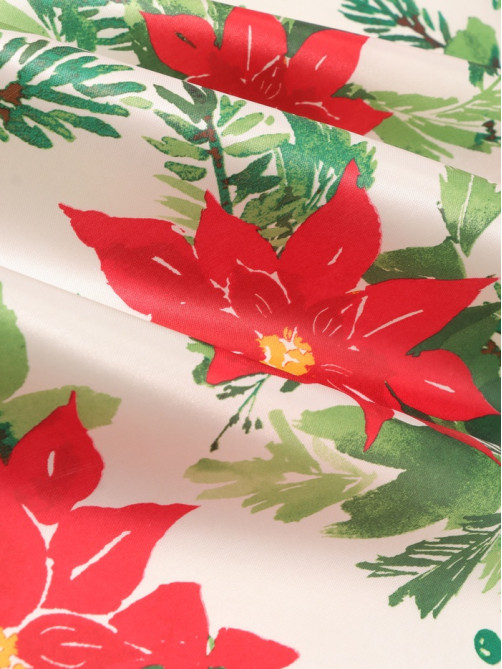 Скатерть новогодняя «Доляна» Christmas flowers, размер 145×220 см