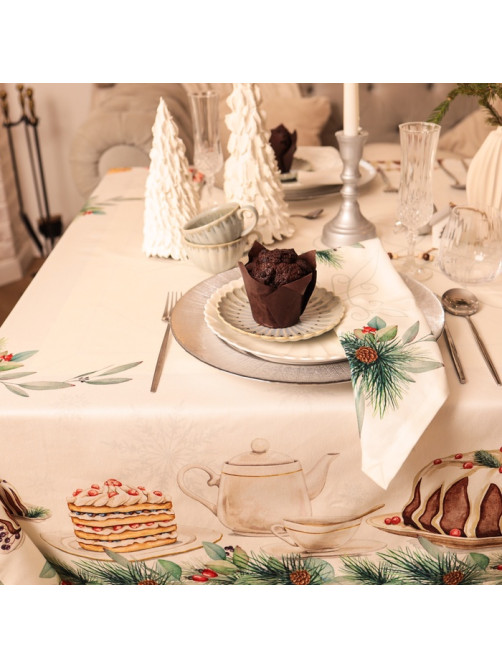 Скатерть новогодняя «Этель» New Years treat, 150×180 см ±3 см с ВГМО, 100% хлопок, саржа 190 г/м²