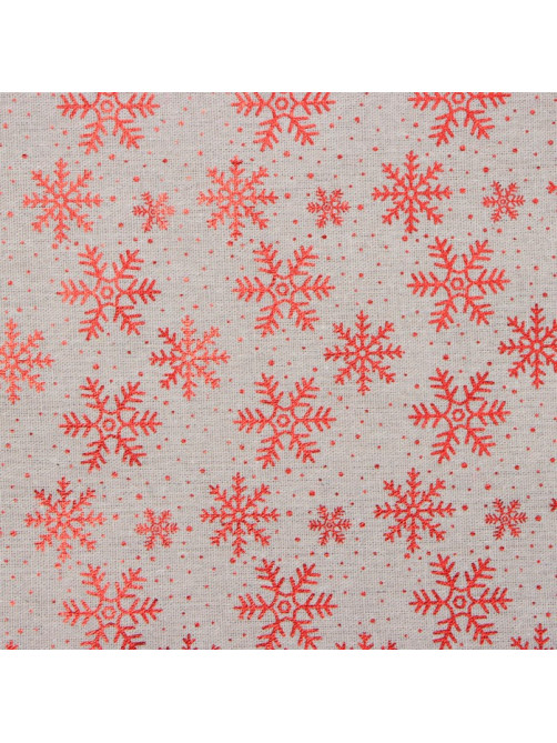 Скатерть новогодняя «Этель. Снежинки», 140×220±5 см, 80% п/э, 20% лён, 120 г/м²