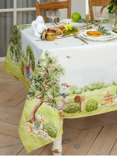Набор кухонный «Этель» Family picnic: скатерть 150×220 см ± 3 см с ВГМО, салфетки 40×40 см - 12 шт., 100% хлопок
