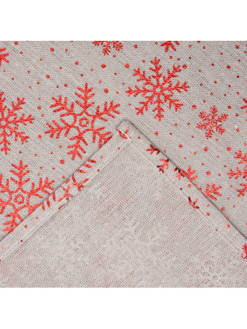 Скатерть новогодняя «Этель. Снежинки», 140×220±5 см, 80% п/э, 20% лён, 120 г/м²