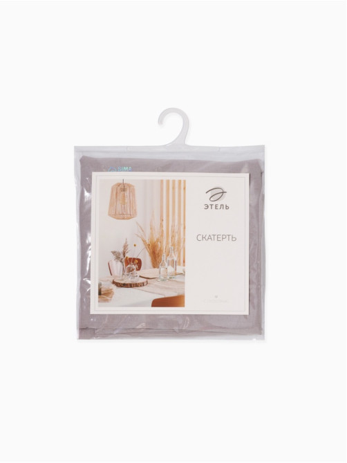 Скатерть «Этель» ECO, 136×300 см, 70% хлопок, 30% лён, 190 г/м², серая