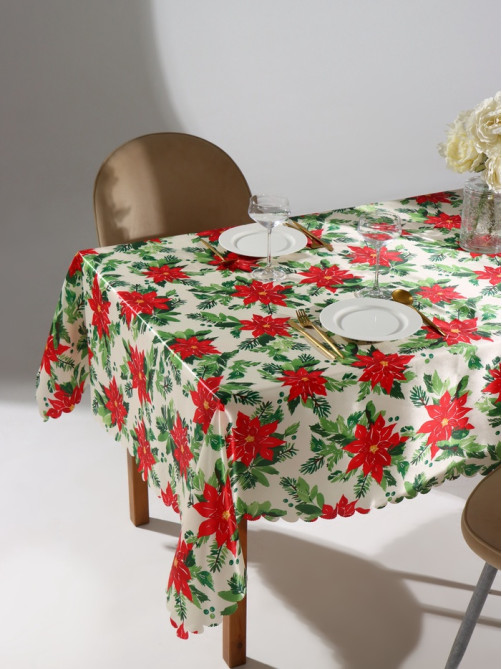 Скатерть новогодняя «Доляна» Christmas flowers, размер 145×220 см