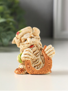 Фигурка гипс «Домовой», 6×6 см, слоновая кость