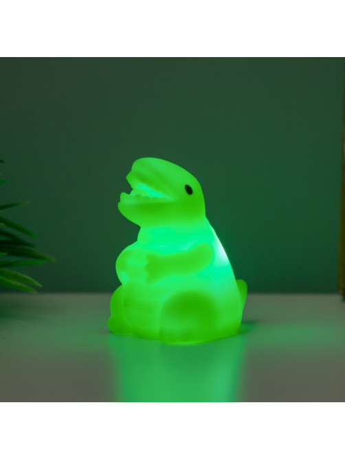 Фигурка световая RISALUX «Крокодильчик», LED-ночник, 2 Вт, 3×LR44, зелёный, пластик, 4×4×4 см