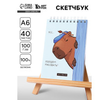Скетчбук А6, 40 л. 100 г/м² «Капибара»