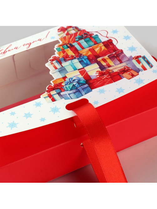 Коробка подарочная новогодняя складная «Новогодние подарки» 16.5×12×5 см