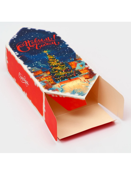 Коробка - конфета новогодняя подарочная складная «С Новым годом», 14×22×8 см