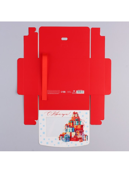 Коробка подарочная новогодняя складная «Новогодние подарки» 16.5×12×5 см